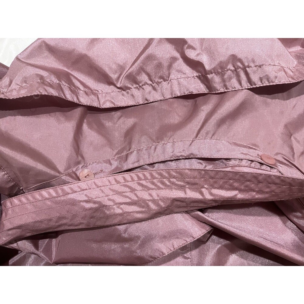 Vintage The Totes Coat Nylon Raincoat Windbreaker Size 12 Dusty Rose Pockets - Picture 8 of 8